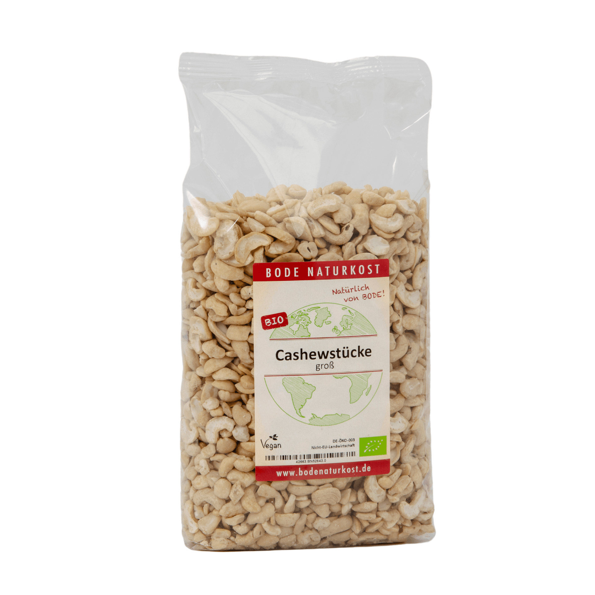 Økologiske store stykker cashew 1kg
