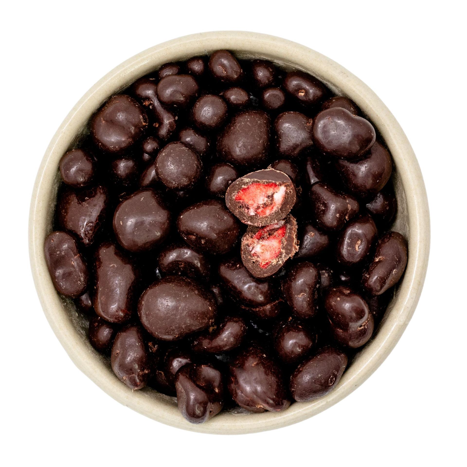 Økologiske jordbær i mårke chokolade bio Fairtrade 2x2,5kg