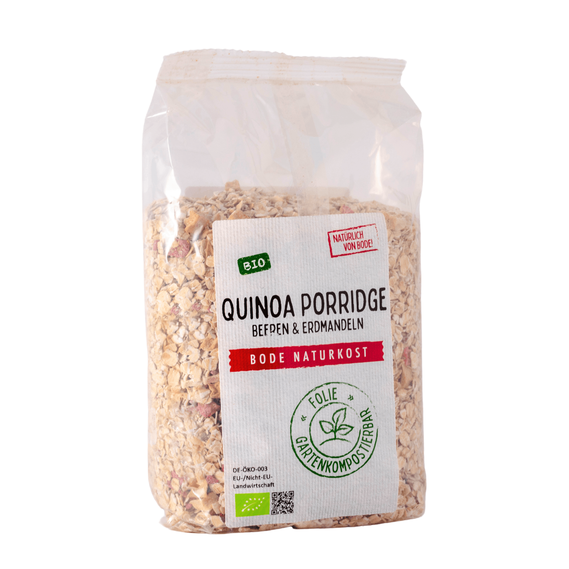 Quinoa Porridge Bær & Jordmandler økologisk, komposterbar pose 6x400g