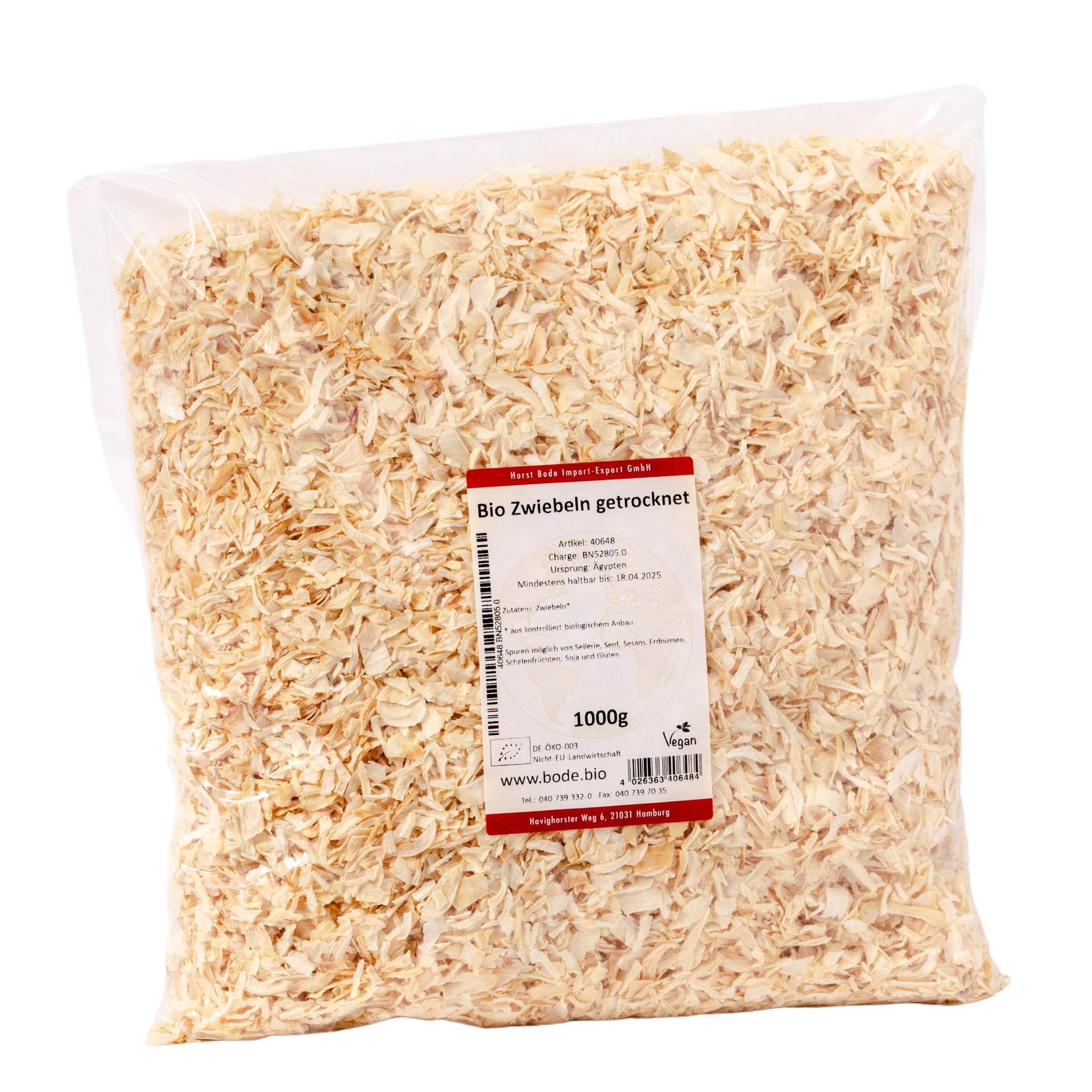 Knækkede tørrede løg Økologisk 1kg