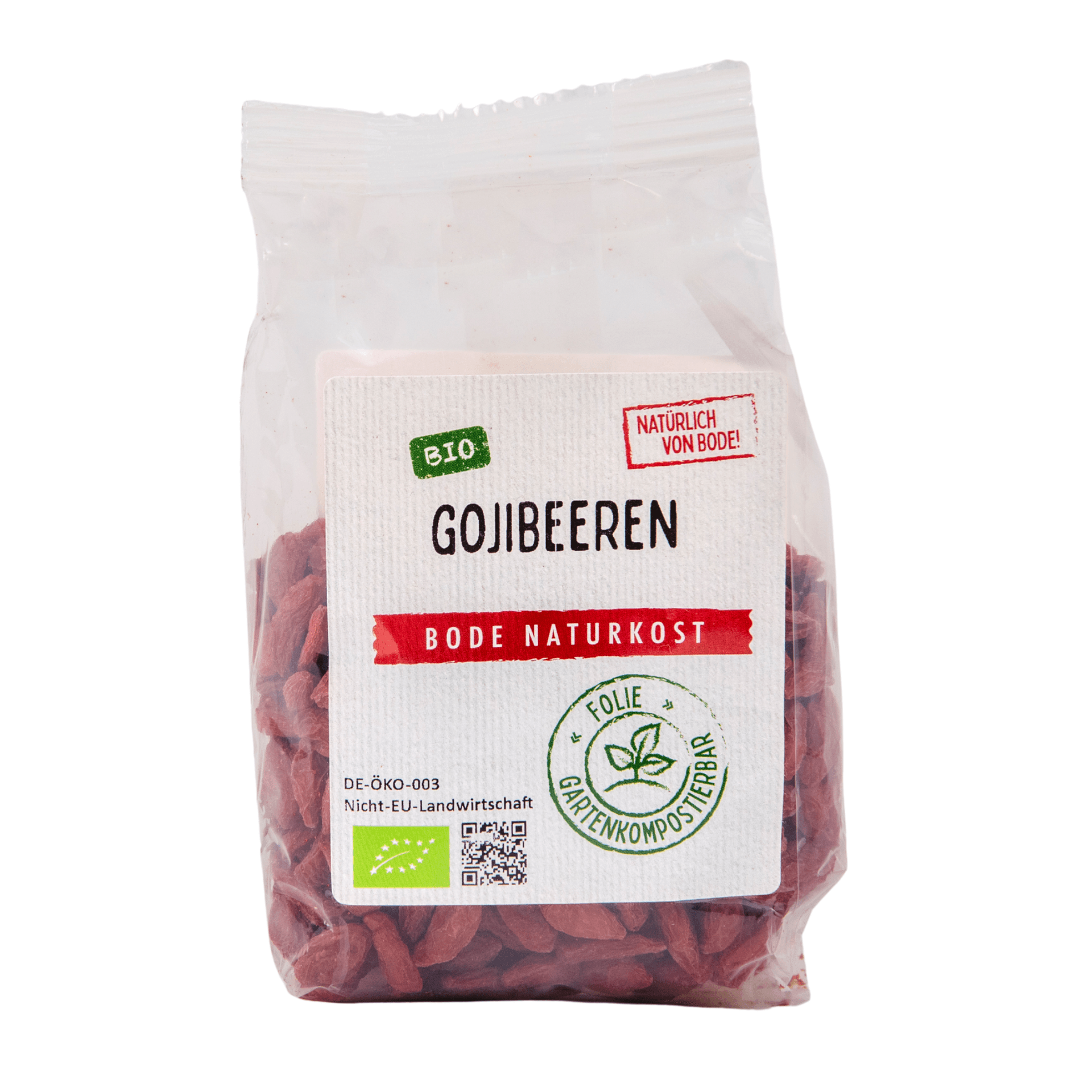 Økologiske tørrede Gojibær, havekomposterbar pose 6x100g