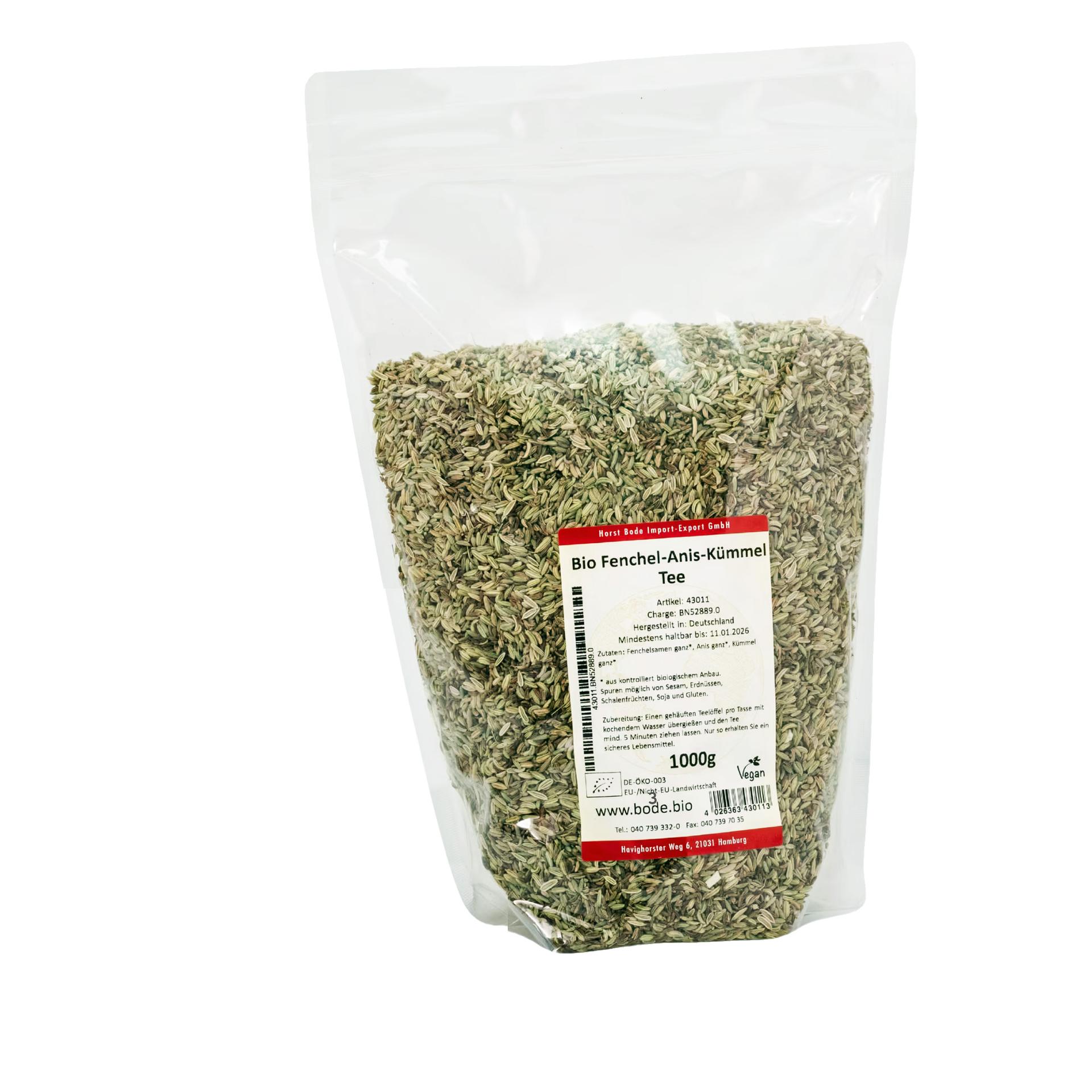 Fenchel-Anis-Kümmel-Tee Økologisk 1kg