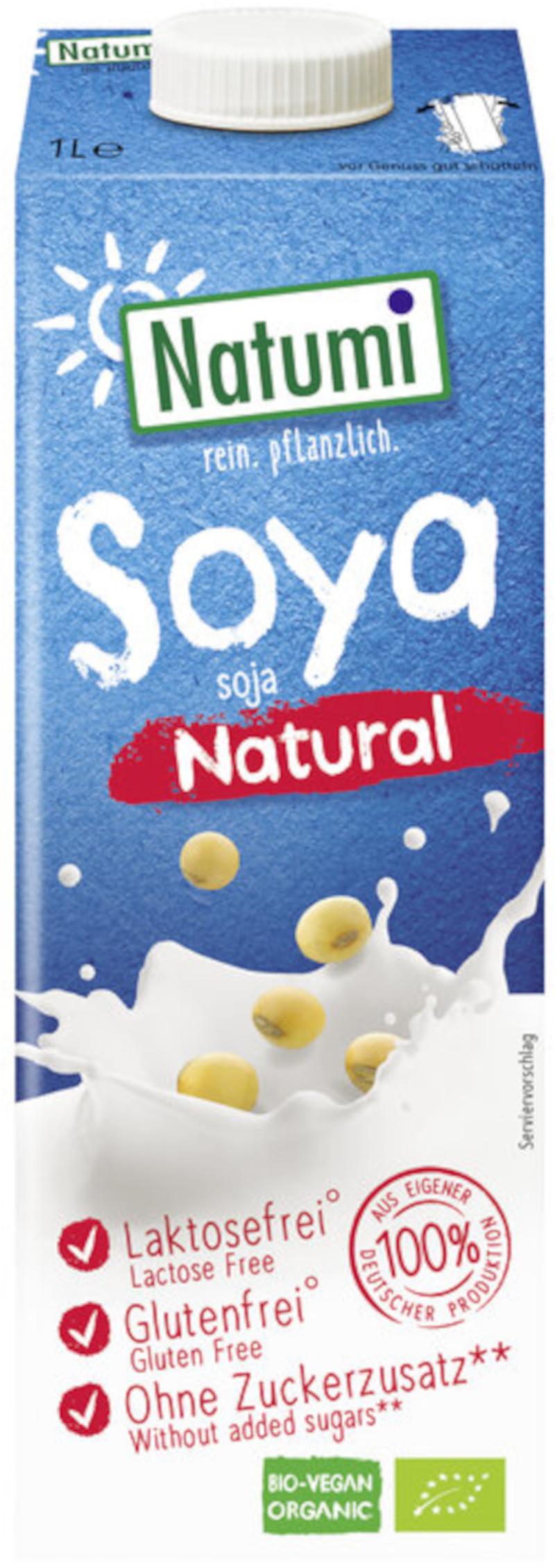 Økologisk sojadrik naturlig og usødet Natumi 8x1l