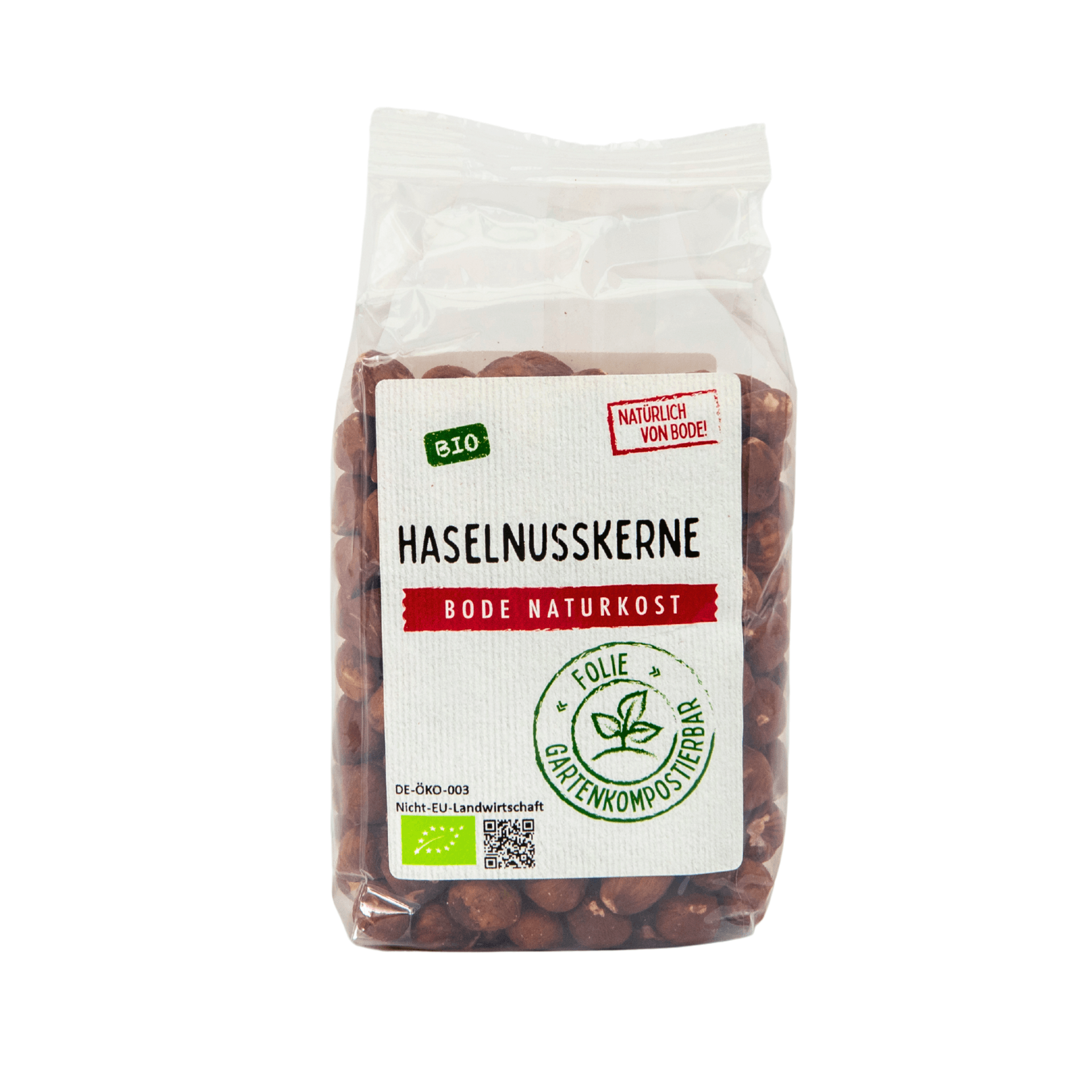 Økologiske hasselnødderkerner, havekomposterbar pose 6x200g