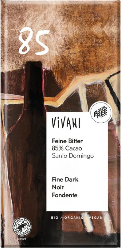 Finedark chokolade 85% Økologisk Vivani 10x100g