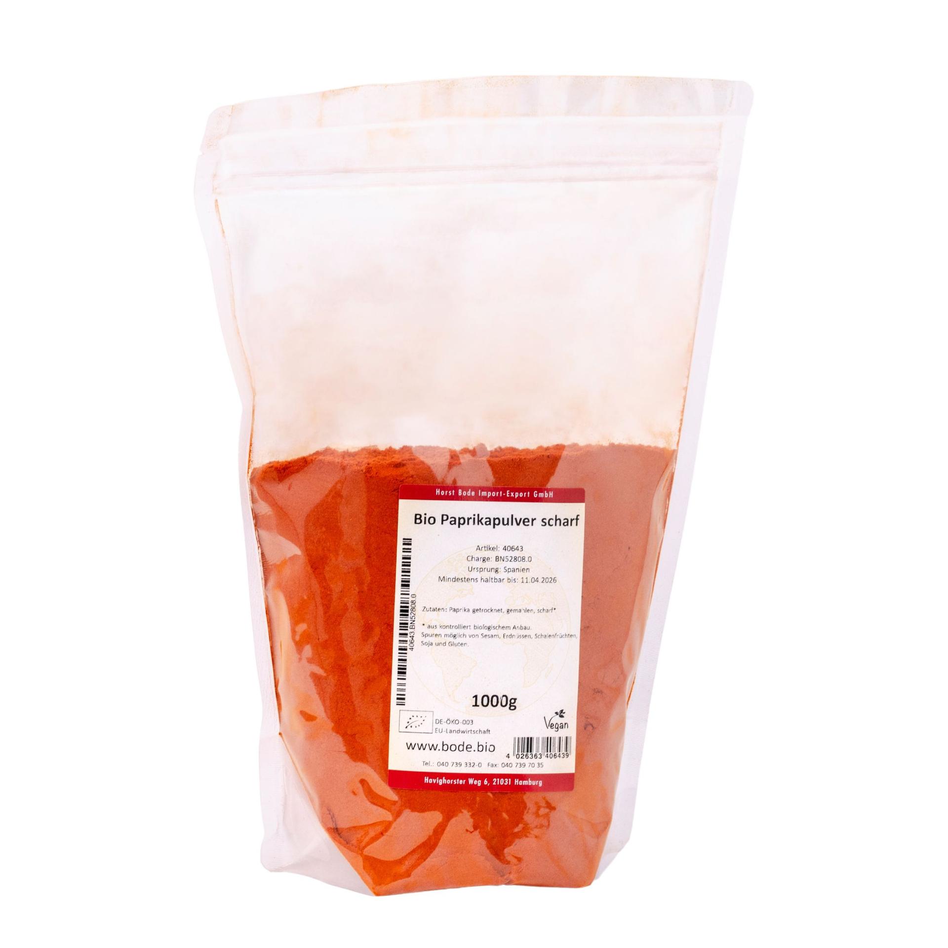 Skarpt Økologisk paprikapulver 1kg