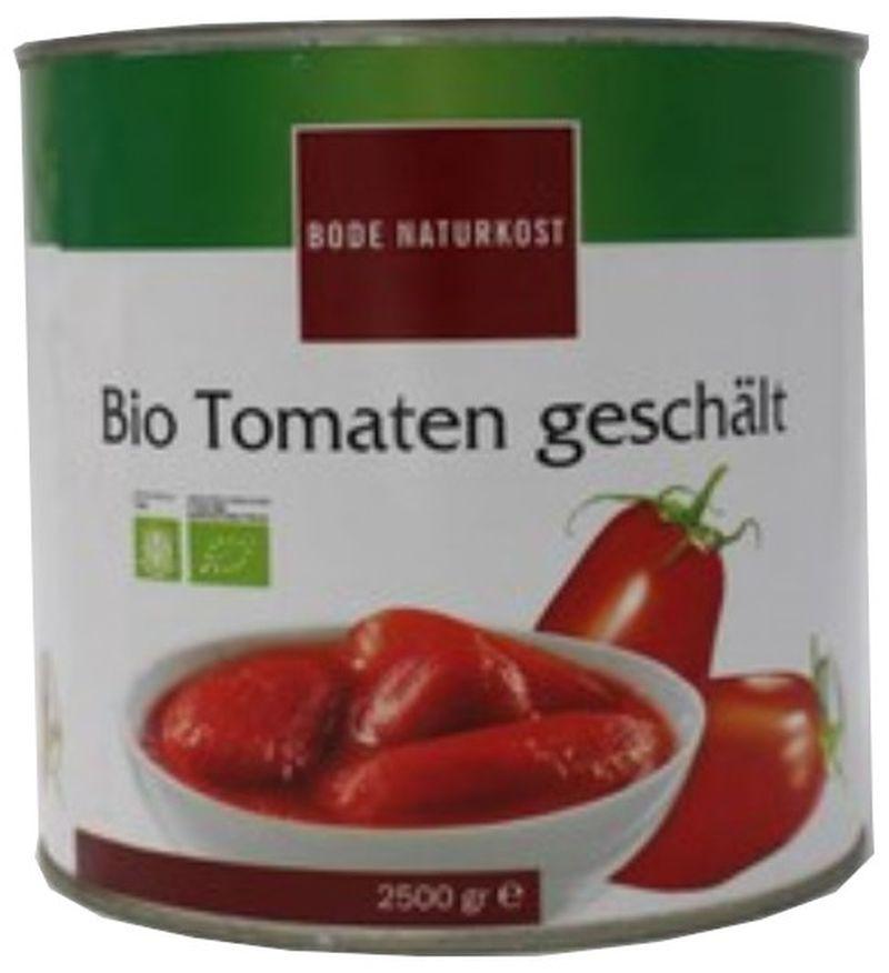 Økologiske skållede tomater i dåse, indhold 2,5kg, ATG 1,5kg