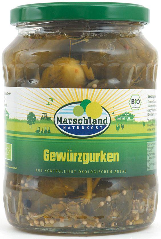 Økologiske krydrede agurker Marskland indhold 6x670g, ATG 6x360g