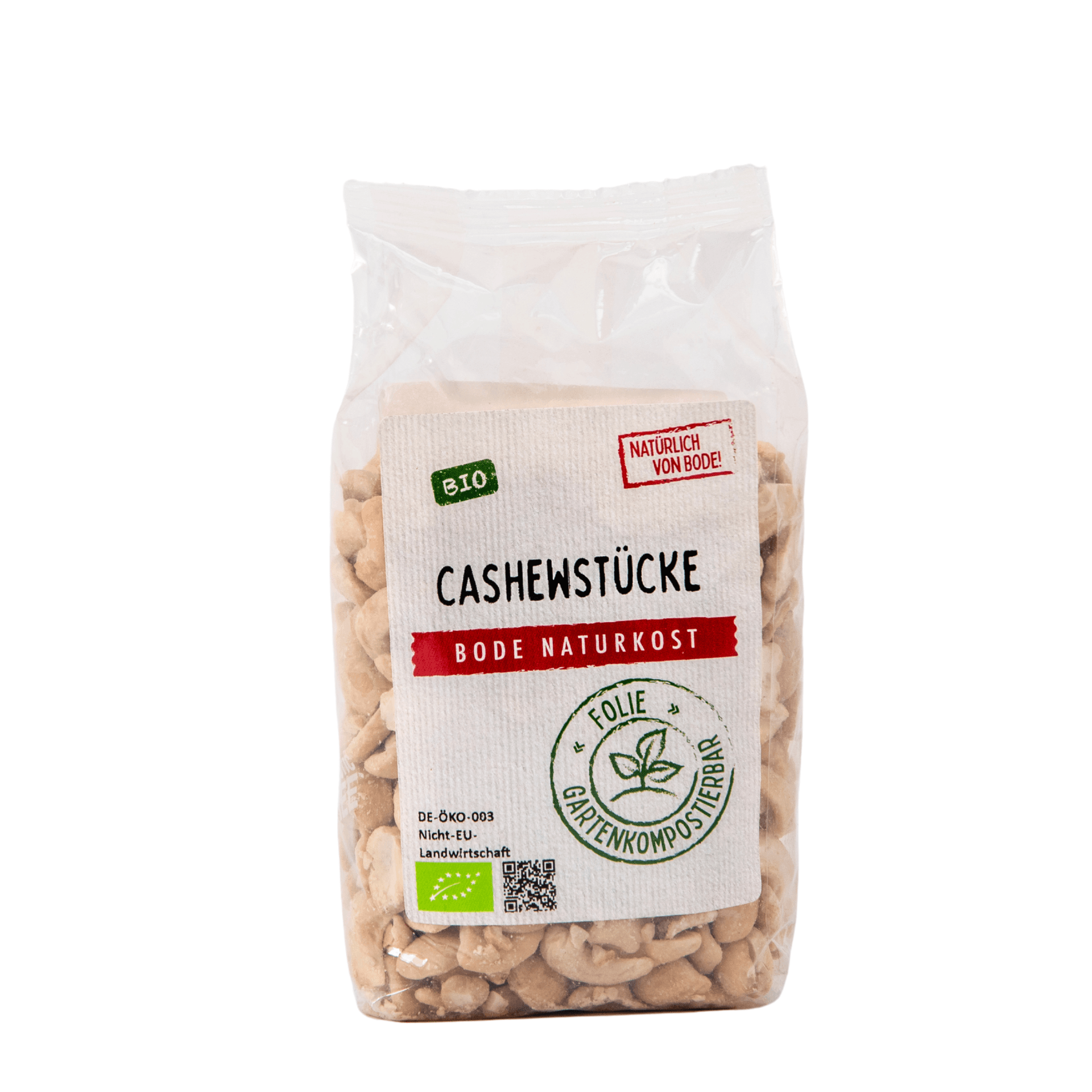 Økologiske Cashewstykker, havekomposterbar pose 6x200g