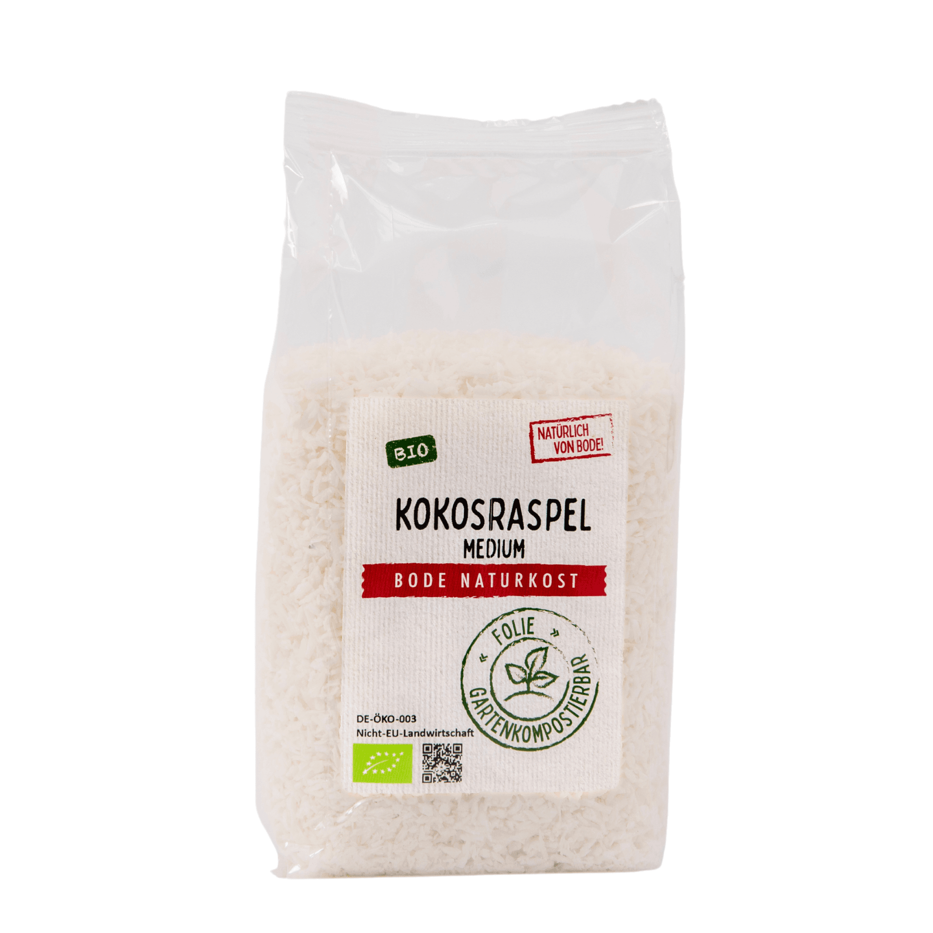 Økologiske middelstore kokosflager, 6x200g i havekomposterbar pose