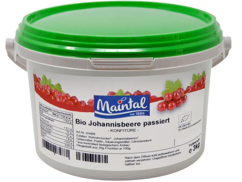 Økologisk rød ribs syltetøj Maintal 3kg med tysk økologisk sukker