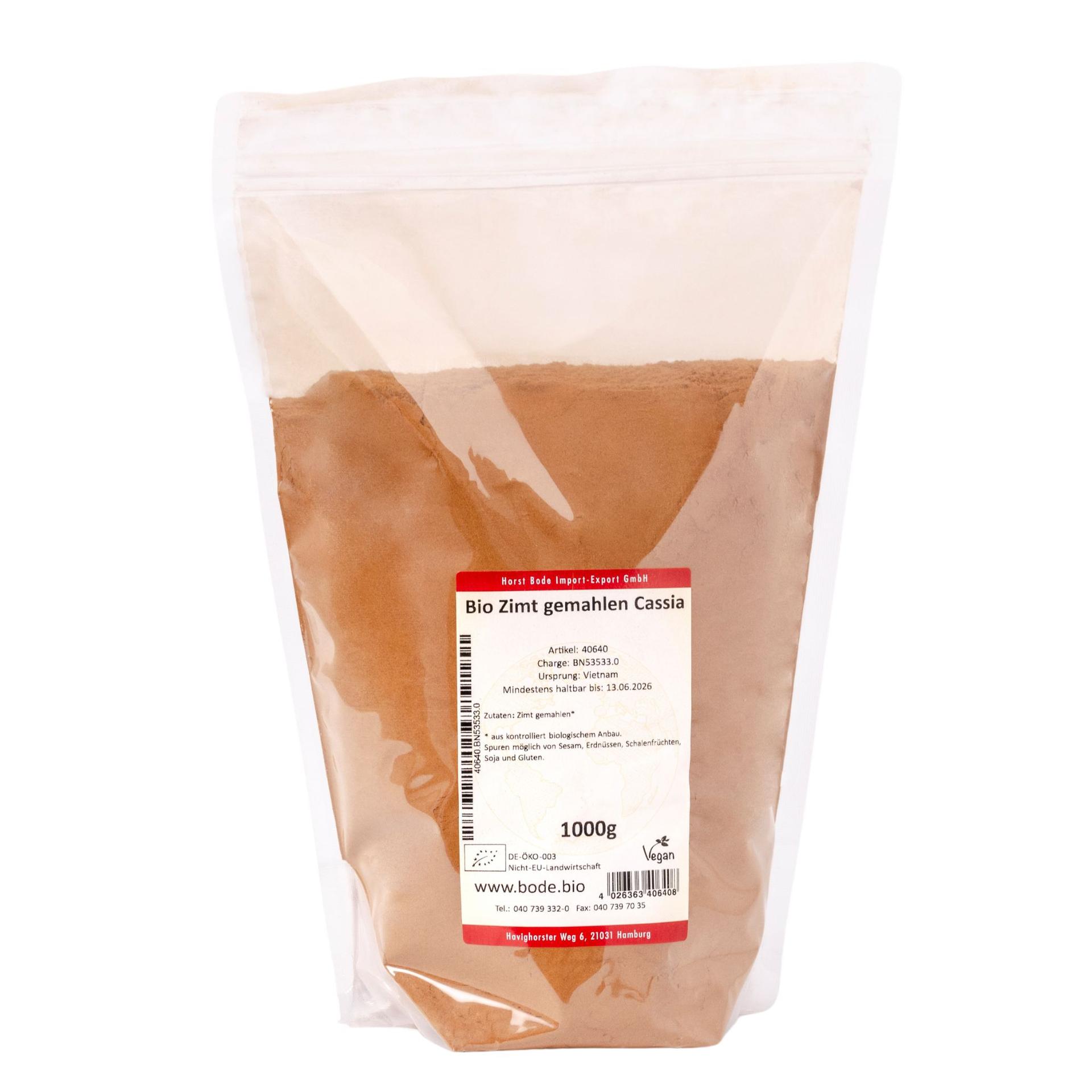 Økologisk kanel malet Cassia 1kg