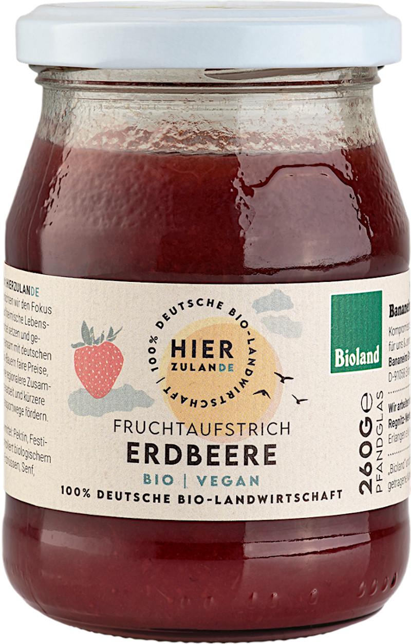 Økologisk bærfrugtmasse Jordbær Økologisk Bioland Hierzulande 6x260g