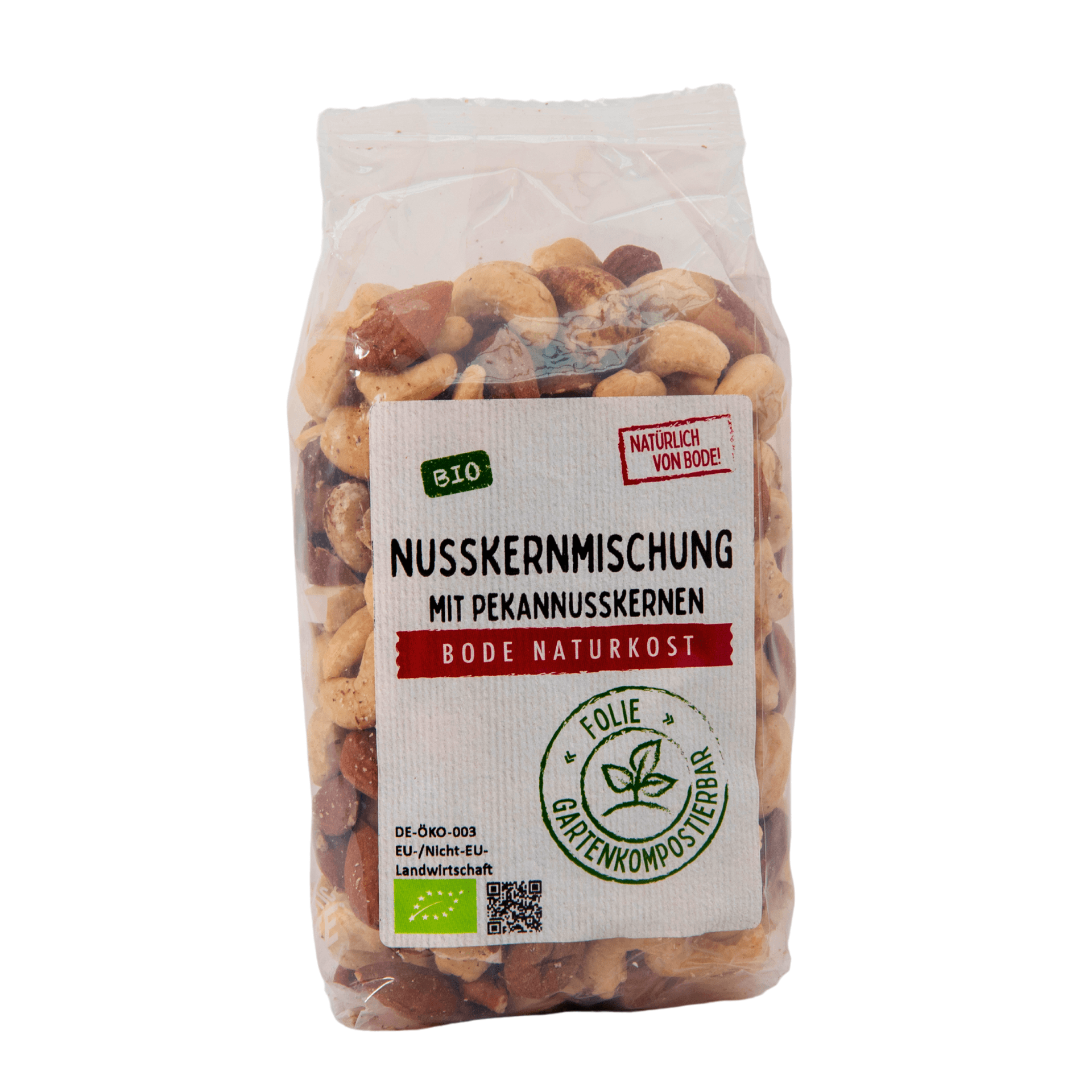 Økologisk nøddekerneblanding med pekannødder, komposterbar pose 6x250g