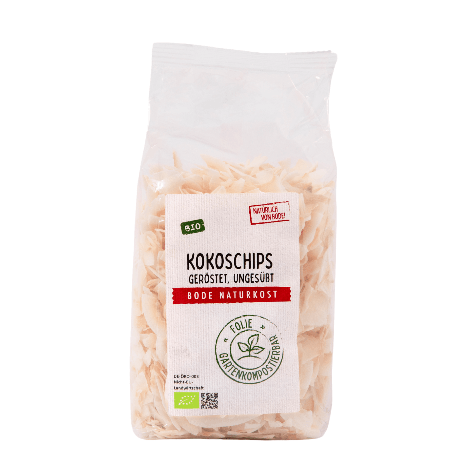 Ristede kokosflager uden tilsatning af sukker Økologisk, havekomposterbar pose 6x250g