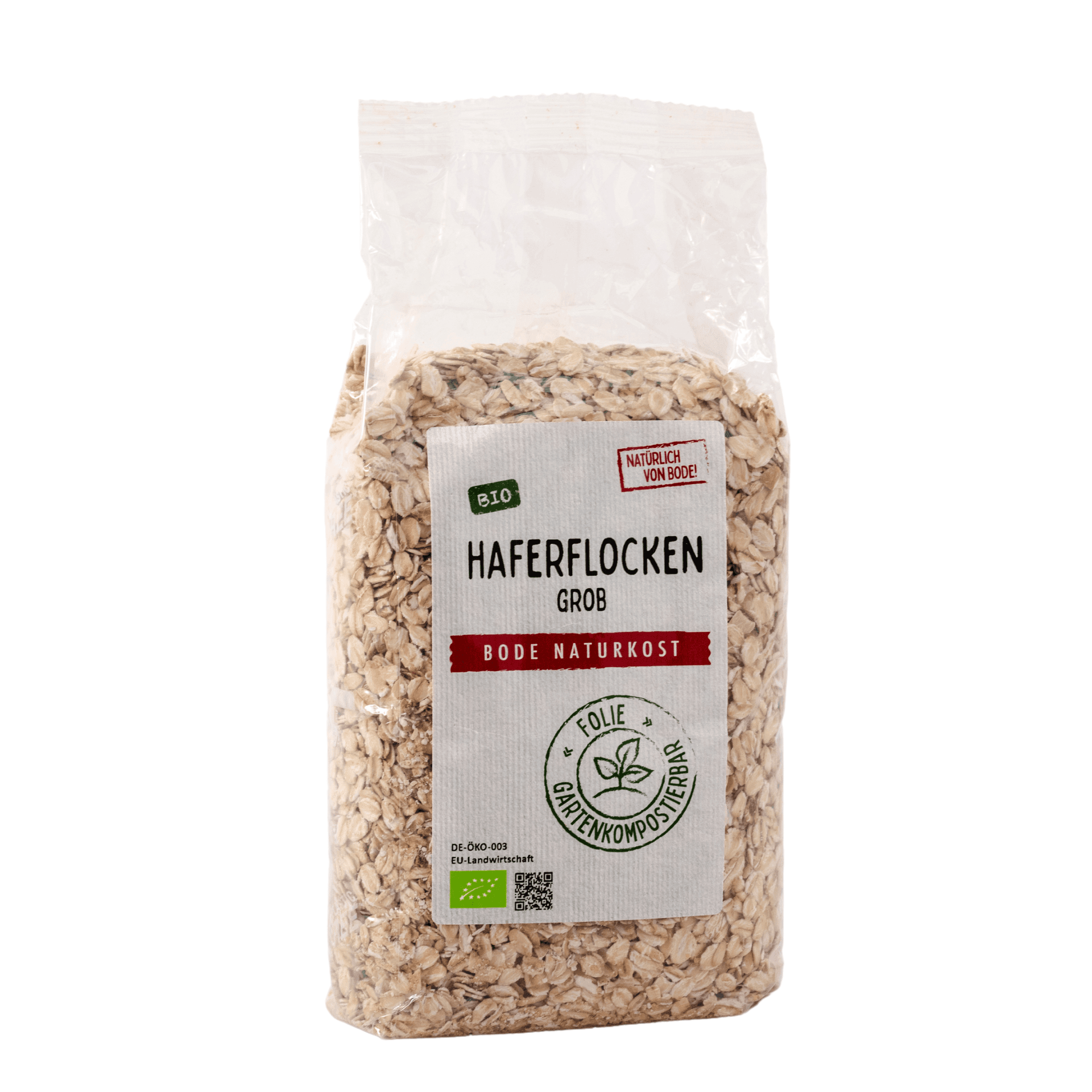 Grove havregryn, økologisk, komposterbar pose 6x500g