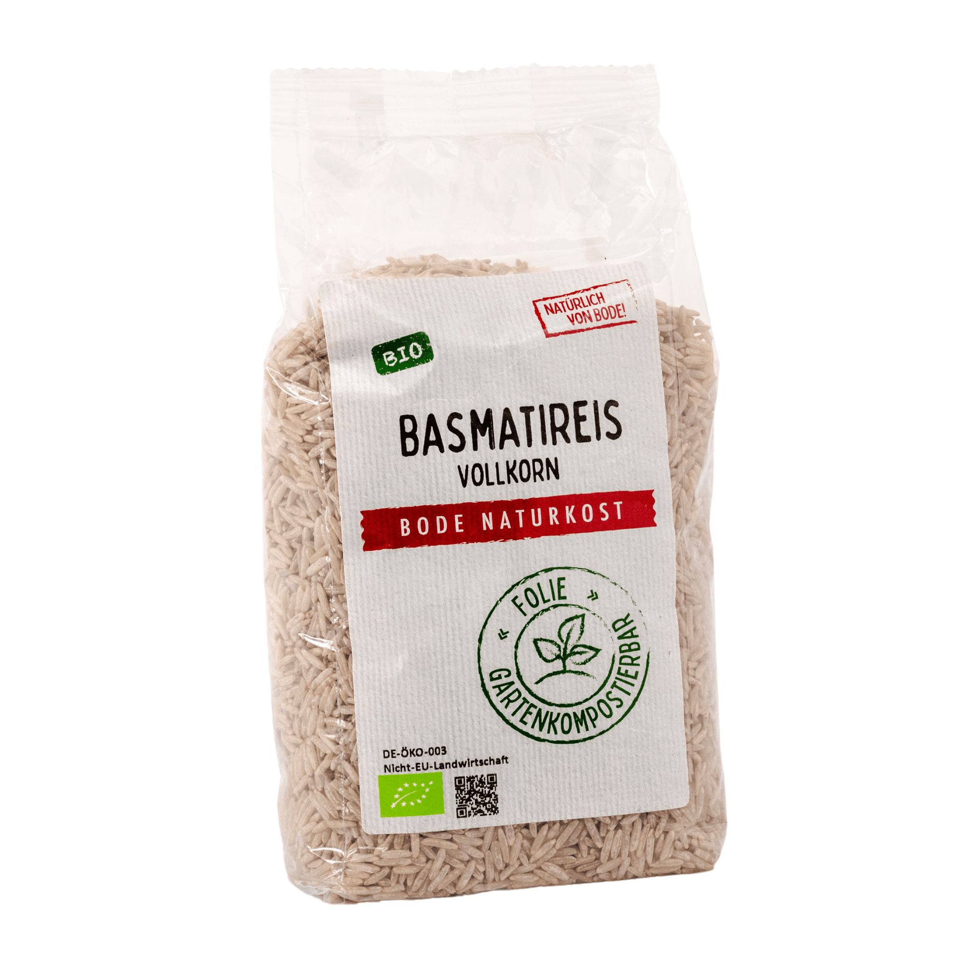 Økologisk Brun Basmatiris, 6x500g i komposterbar pose