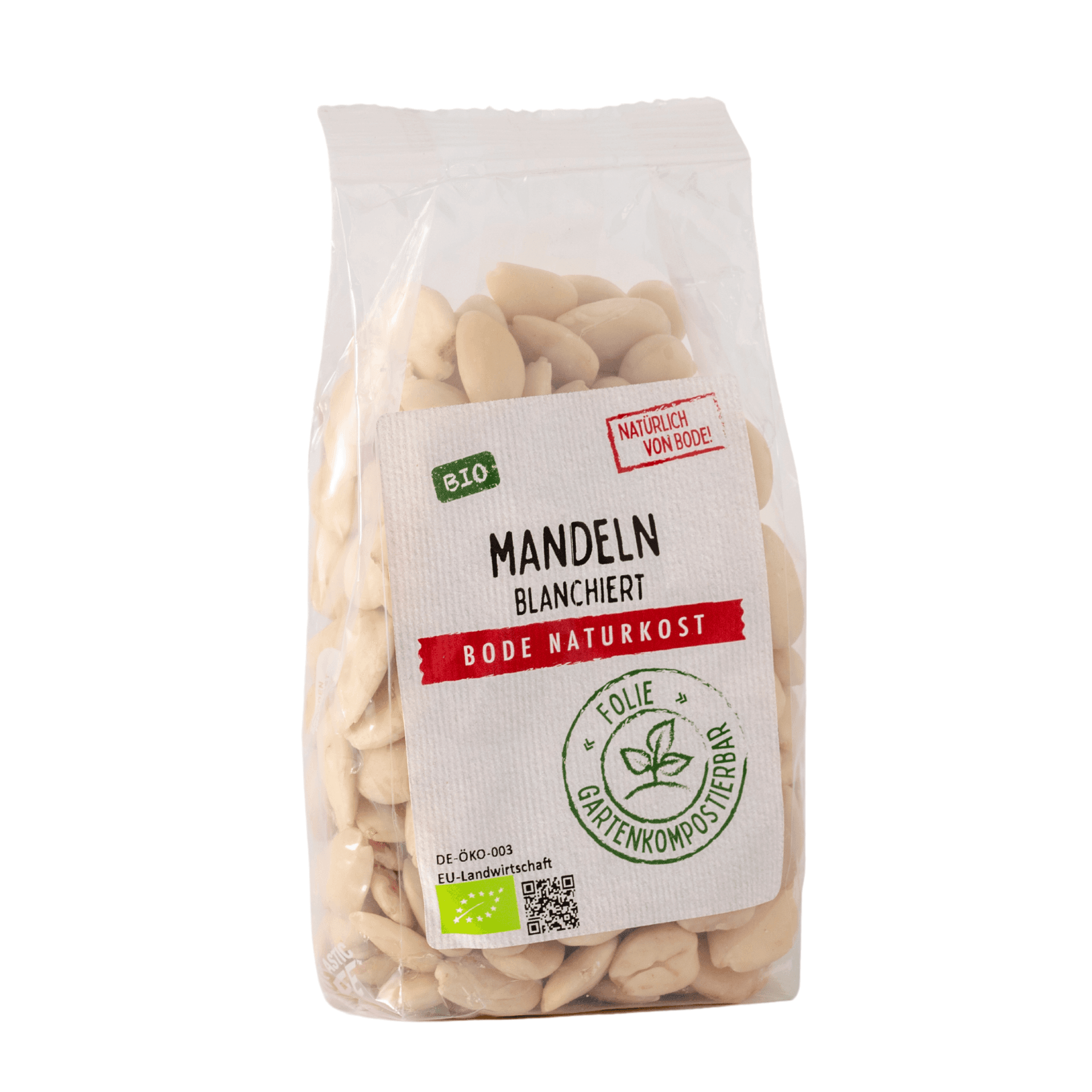 Blankede mandler økologisk, havekomposterbar pose 6x200g