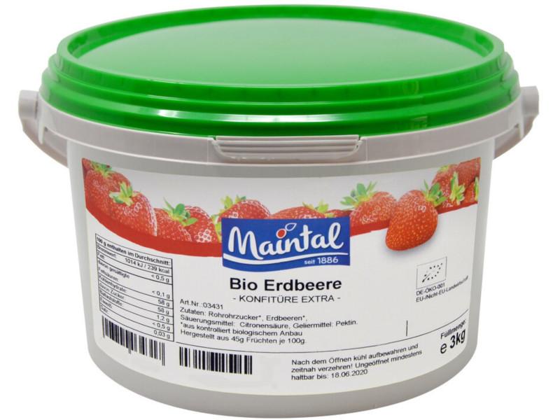 Økologisk jordbærsyltetøj Maintal 3kg med tysk økologisk sukker