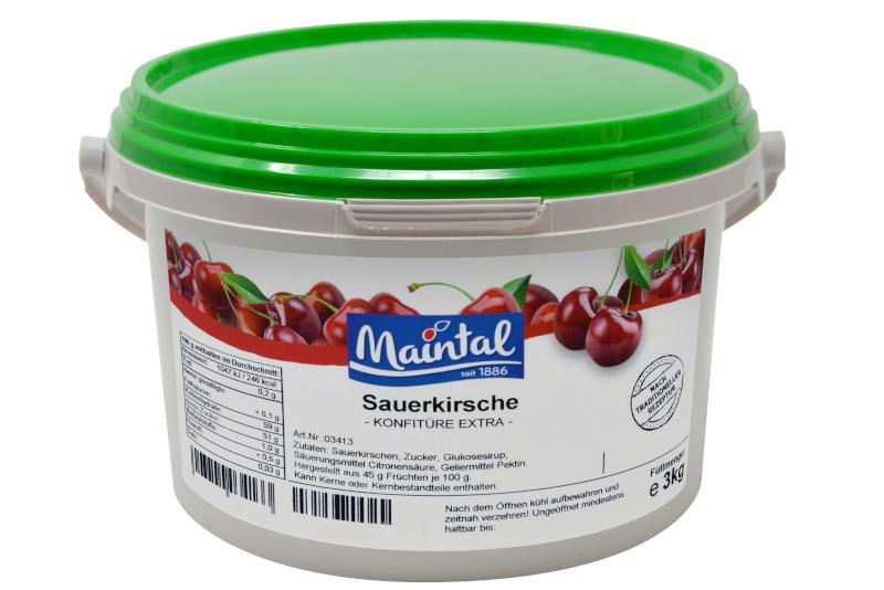 Surkirse marmelade bio Maintal 3kg med dansk økologisk sukker